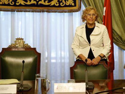 Manuela Carmena en la sede de la Delegaci&oacute;n de Gobierno en Madrid.