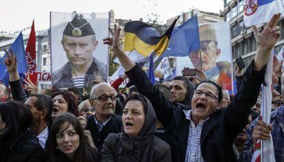 Manifestación de apoyo a Seselj el pasado día 15 en Belgrado.