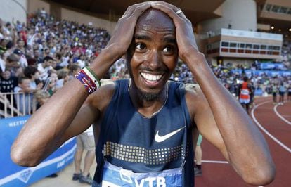 Farah celebra su marca en Mónaco