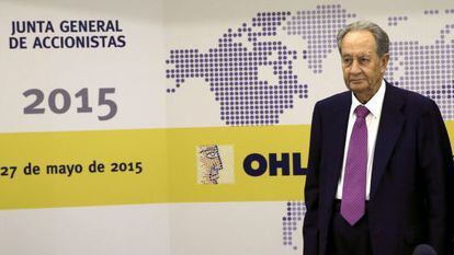 Juan Miguel Villar Mir, antes de la última junta general de accionistas de OHL, celebrada en mayo psado.