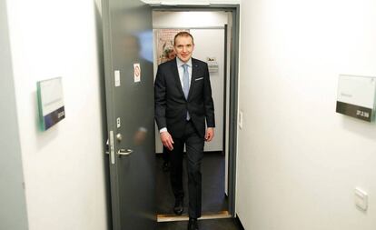 Johannesson, presidente de Islandia, en la Universidad de Copenhague el 25 de enero.