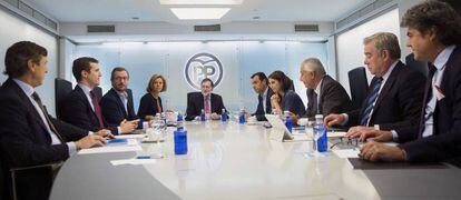 Mariano Rajoy preside este lunes la reuni&oacute;n de la direcci&oacute;n del PP. 