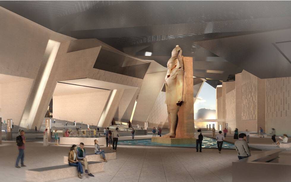 Imagen virtual del vestíbulo del nuevo Gran Museo Egipcio.