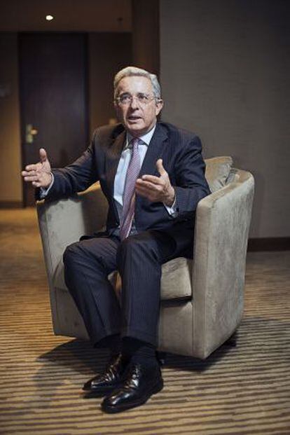 Álvaro Uribe, este miércoles durante la entrevista.