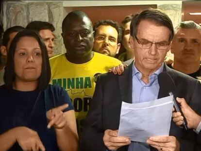 Bolsonaro, poco después de proclamarse ganador.