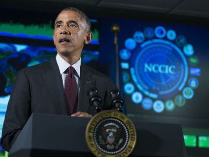 Obama, en su discurso sobre ciberseguridad. 