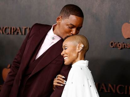Will Smith and his wife, Jada Pinkett Smith, on the red carpet at the Los Angeles premiere of ‘Emancipation.’