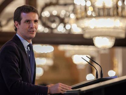 El presidente del PP, el pasado 5 de octubre en la conferencia Los nuevos retos para España y Andalucía.