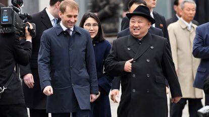 El líder norcoreano Kim Jong un a su llegada a Vladivostok.