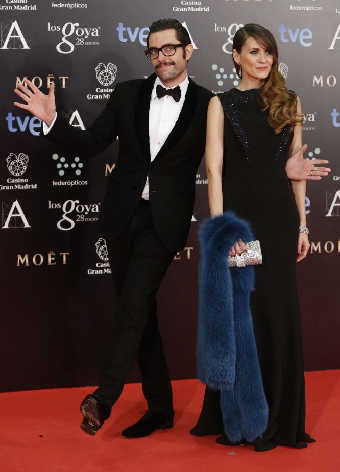 El presentador Dani Mateo y la actriz Elena Ballesteros, en los premios Goya de 2014.