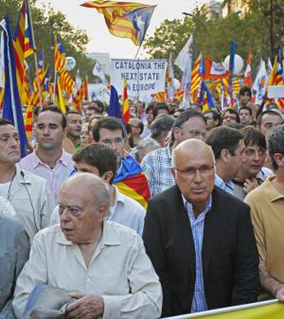 Dirigentes de CiU en la manifestación del pasado 11 de septiembre