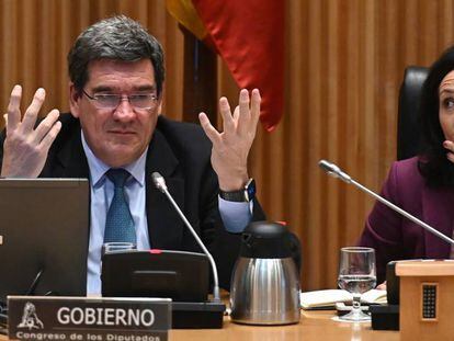 El ministro de Inclusión, Seguridad Social y Migraciones, José Luis Escrivá, en un imagen tomada el jueves durante su comparecencia en la Comisión de Trabajo.