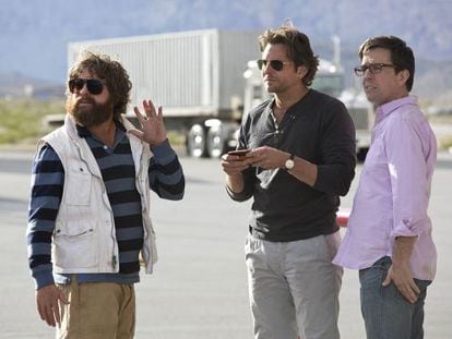 Zach Galifianakis, Bradley Cooper y Ed Helms, en el filme.