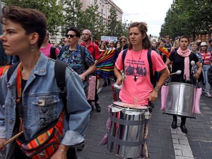 Marcha del colectivo LGTBI en Vilna, la capital de Lituania, en julio de 2020.