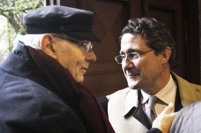 José Manuel Romay Beccaría, ayer en Santiago con Gerardo Conde Roa.