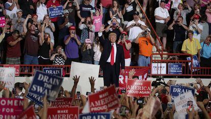 Donald Trump durante un acto electoral en Pensilvania. 