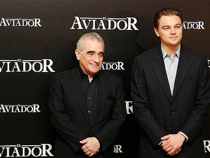 Martin Scorsese y Leonardo DiCaprio, ayer en Madrid.