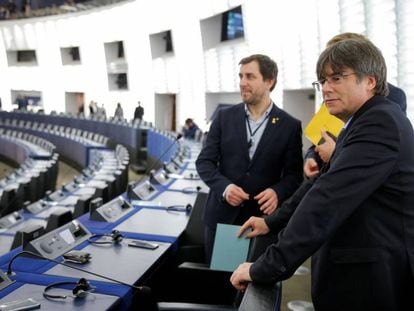Carles Puigdemont en el Parlamento Europeo, en Estrasburgo, la semana pasada.