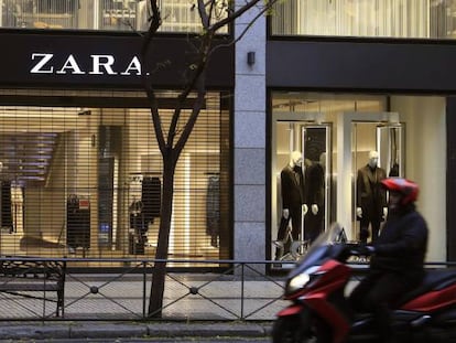 Vista de una tienda de Zara, del grupo Inditex,  en Madrid. 