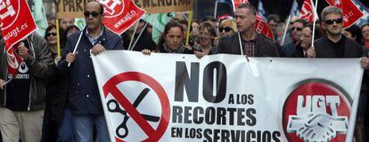 Manifestaci&oacute;n de funcionarios en Valencia, en noviembre pasado. 