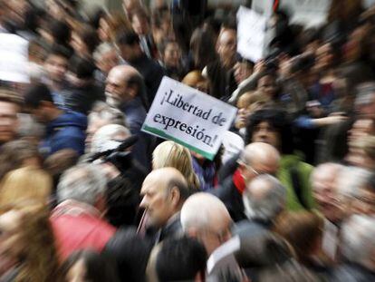 Concentraci&oacute;n de periodistas en Madrid.