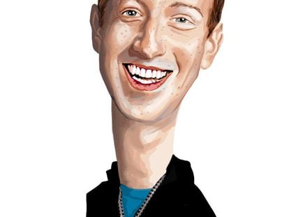 Una caricatura del CEO de Facebook, Mark Zuckerberg.