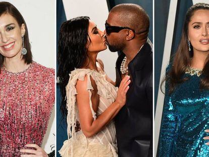 Paz Vega, Kim Kardashian con Kanye West y Salma Hayek, tras los Oscar 2020.