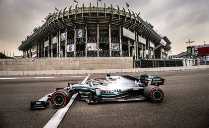 Lewis Hamilton, en los entrenamientos del GP de México.