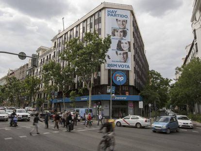 Sede del Partido Popular en la calle Génova, Madrid. 