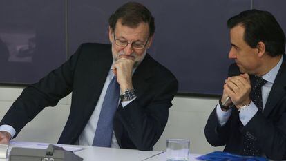 Mariano Rajoy y Fernando Martínez-Maillo, este lunes.