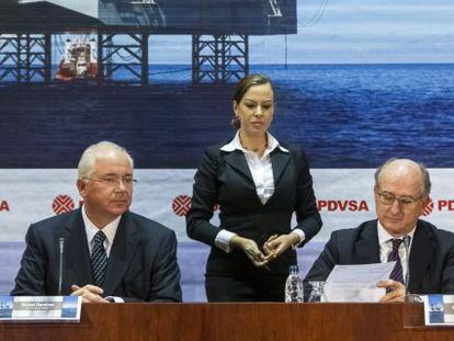 Rafael Ram&iacute;rez, presidente de PDVSA, y Antonio Brufau, presidente de Repsol.