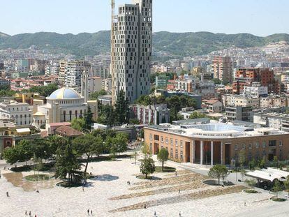 Vista de la plaza de Skanderberg, en Tirana, ganadora del premio.