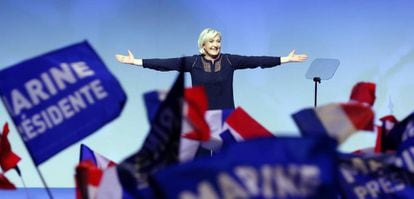 La candidata del Frente Nacional, Marine Le Pen, este sábado en Metz.