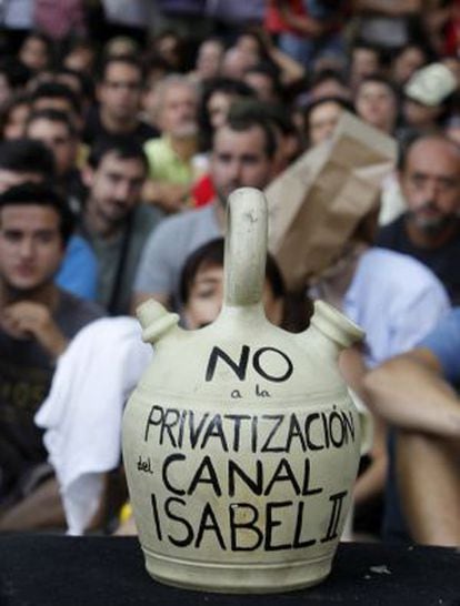 Protesta en Madrid contra la privatización del agua.