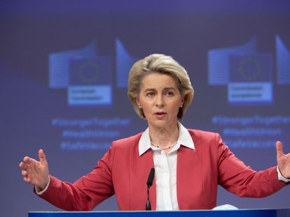 La presidenta de la Comisión Europea, Ursula von der Leyen, presentando el plan Global Gateway.