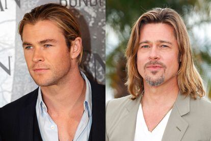 Brad Pitt, a sus 48 años, ya no es ningún jovencito. En cambio, Chris Hemsworth sí que es todavía un pipiolo de 28 años que parece una reproducción juvenil de Pitt. Cuando envejezca ya sabe a quién se va a parecer.