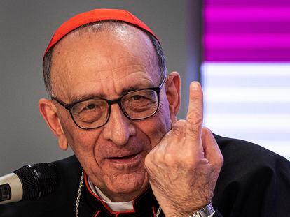 El presidente de la Conferencia Episcopal Española, el cardenal Juan José Omella, el pasado 14 de enero durante el encuentro con los medios para dar cuenta de las reuniones ad limina mantenidas con el papa Francisco.