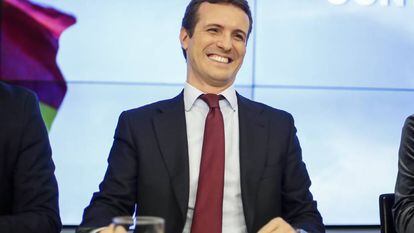 Pablo Casado en la sede el PP, el pasado 18 de febrero.
