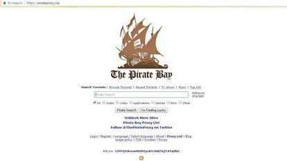 Web de The Pirate Bay.
