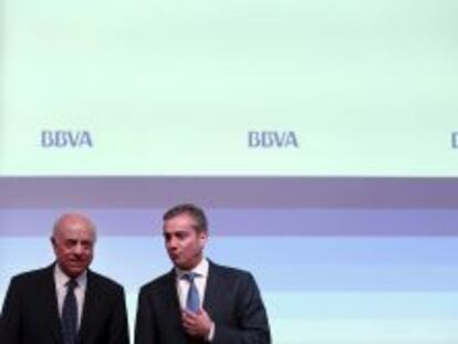 Francisco Gonz&aacute;lez y &Aacute;ngel Cano, presidente y consejero delegado de BBVA.