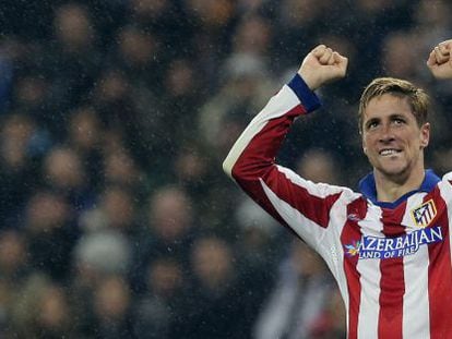 Fernando Torres, delantero del Atl&eacute;tico de Madrid, celebra un gol la pasada temporada