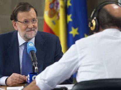 Mariano Rajoy durante la entrevista que ha concedido a la cadena Cope.