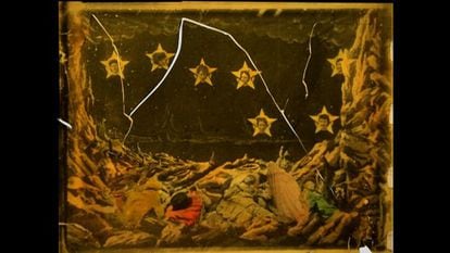 Un fotograma de 'Viaje a la luna' en restauración