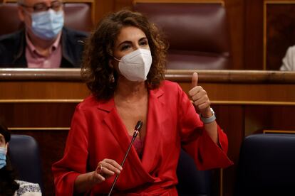 La ministra de Hacienda, María Jesús Montero, la semana pasada en el Congreso.