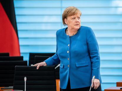 La canciller alemana, Angela Merkel, a su llegada el miércoles a la reunión de su Gobierno en Berlín.