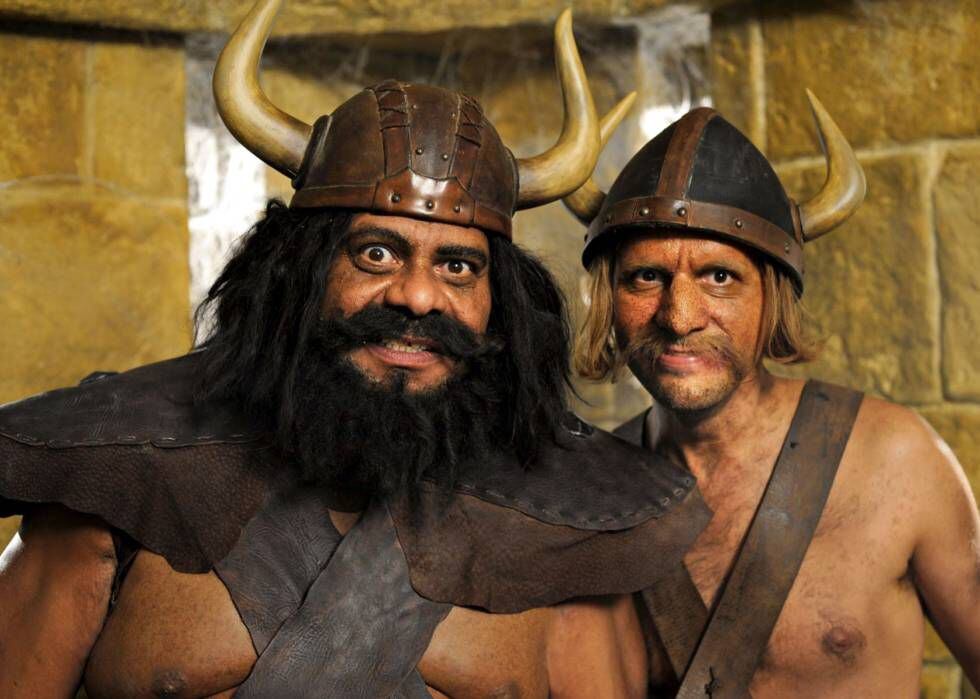 Solo los vikingos del cine, como estos de la película 'Vicky, el vikingo y el martillo de Thor', llevaban cascos con cuernos.