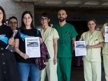 Personal sanitario protesta en Galicia contra la precariedad laboral.