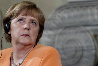 La canciller de Alemania, Ángela Merkel, durante una rueda de prensa. EFE/Archivo