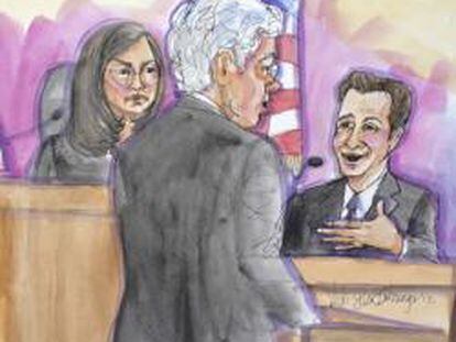 El abogado de Apple, Harold McElhinny pregunta al jefe de software de Apple, Scott Forstall, ante la juez Lucy Koh el pasado 4 de agosto