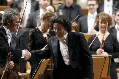 Gustavo Dudamel, al finalizar el concierto en el Auditorio Nacional de Madrid.